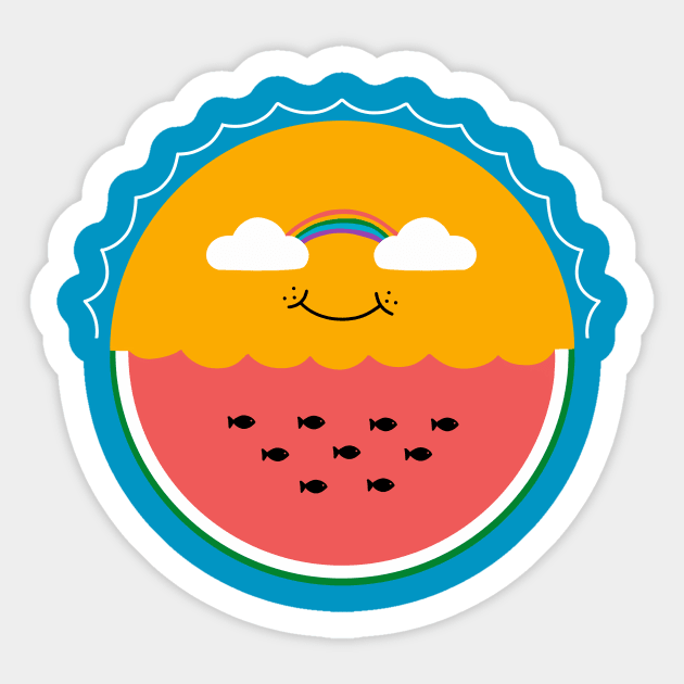 Sun and watermelon Sticker by coffeeman